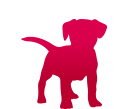 Puppy icon in red